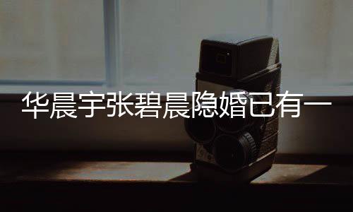 碧晨华晨孩子华回应宇张隐婚已有一岁晨宇堂哥