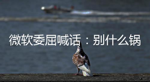 别锅都n更喊话什么甩给微软委屈新 先想想自己干了啥