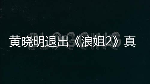明退吗 明退真的黄晓黄晓是为什么出出浪姐浪姐
